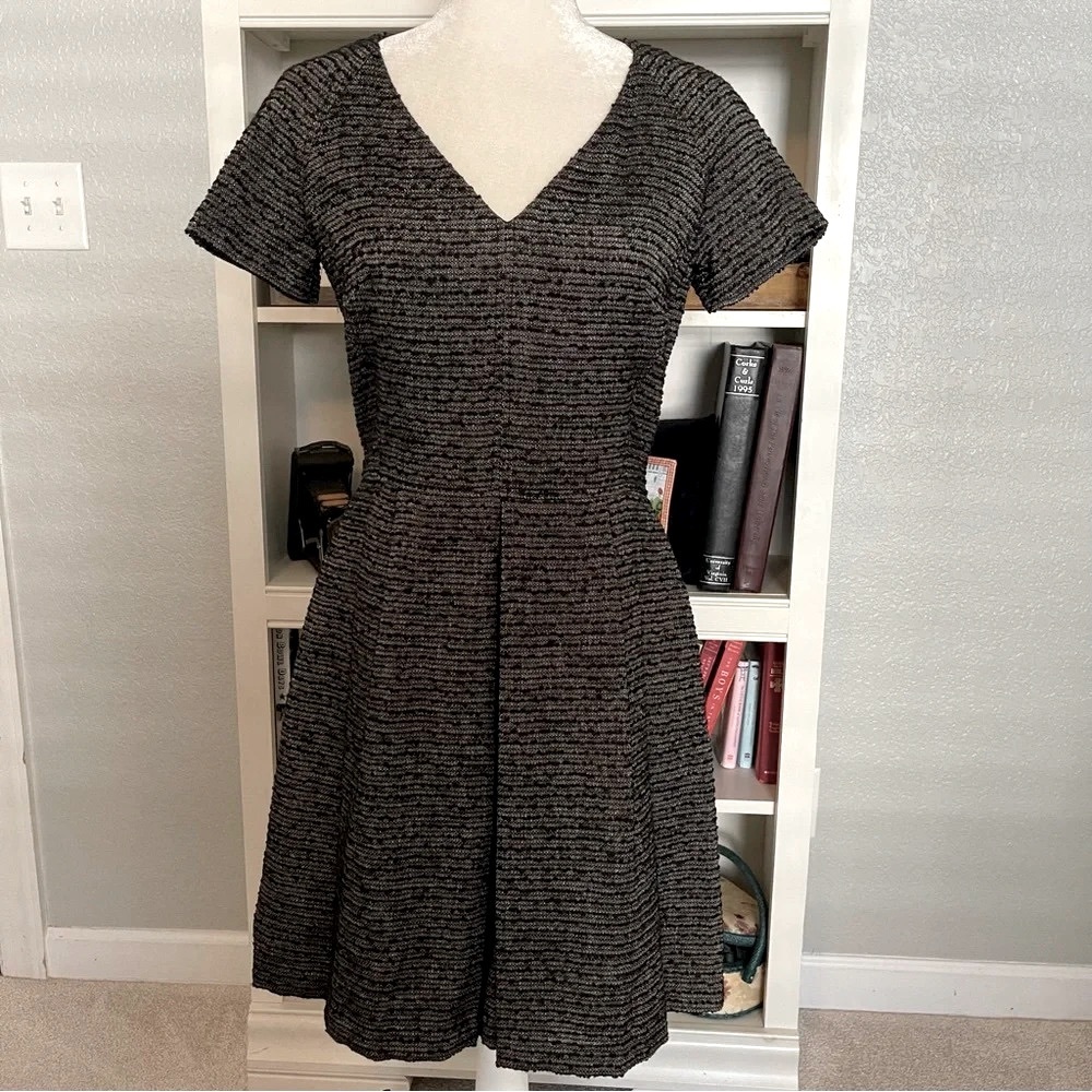 NWT Club Monaco Davin Tweed Fit and Flare Dress w/ Pockets Sz 2